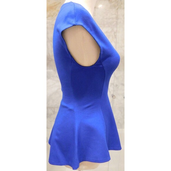 Women's WILFRED Royal Blue Cap Sleeve V-Neck Rayon Blend Top XXS - Picture 5 of 6